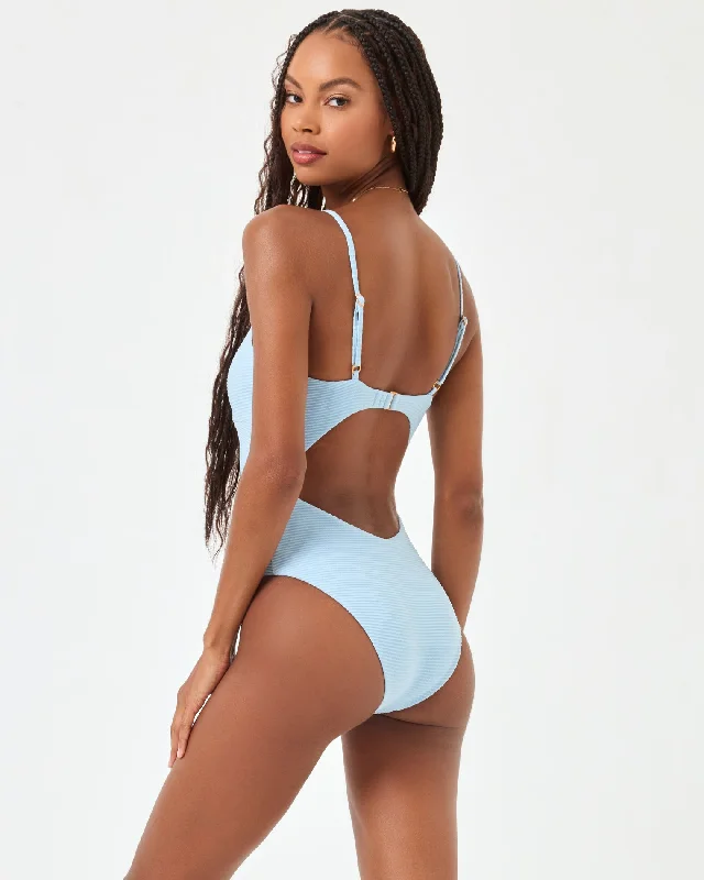 Eco Chic Repreve® Kyslee One Piece Swimsuit - Sky Blue