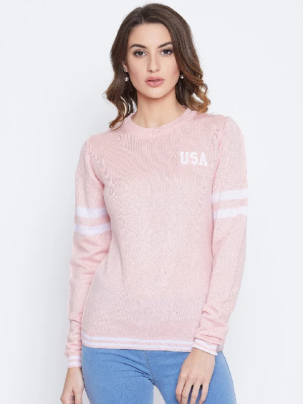 JUMP USA Women Pink Solid Sweaters