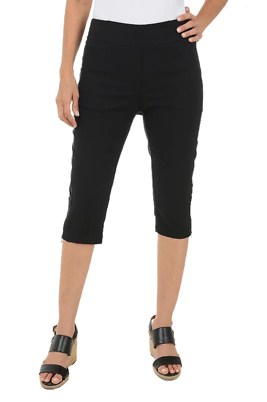 Petite Zip Hem Pull-On Clamdigger Pant