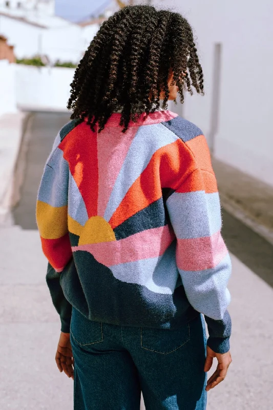 Solana Knitted Bomber - Multi, Sunrays