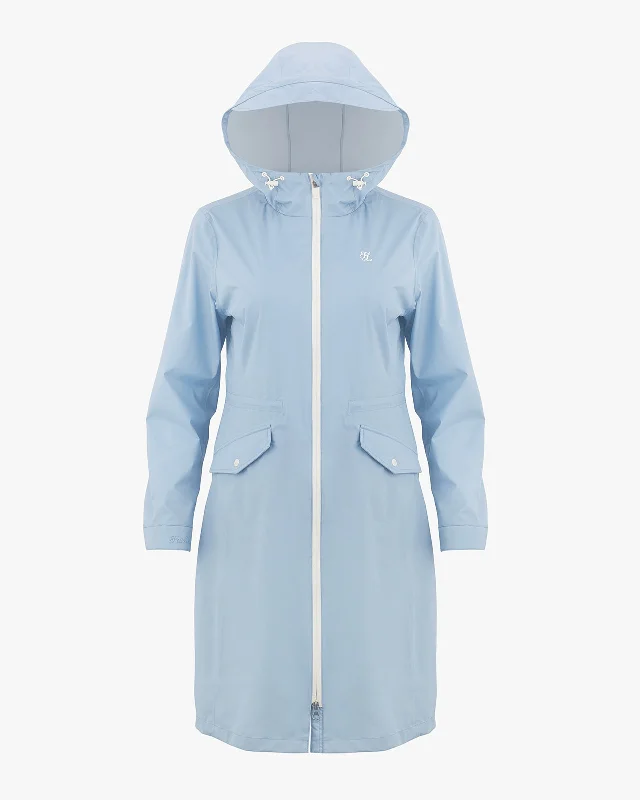 Flare Hood Lane Coat - Blue