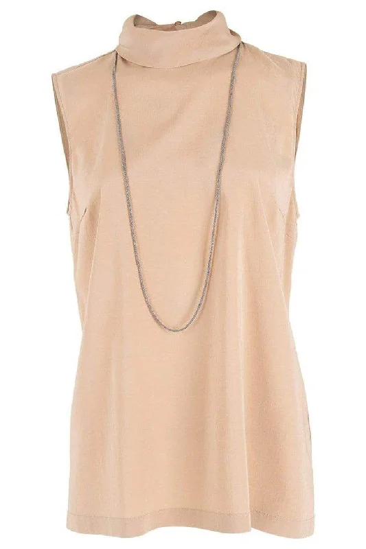 Sleeveless Tunic with Infinity Necklace