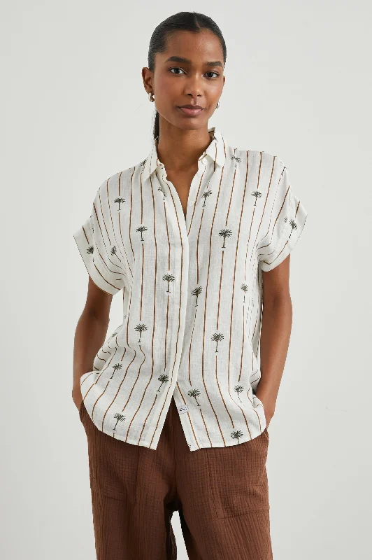 JAMIE SHIRT - STRIPE PALMS