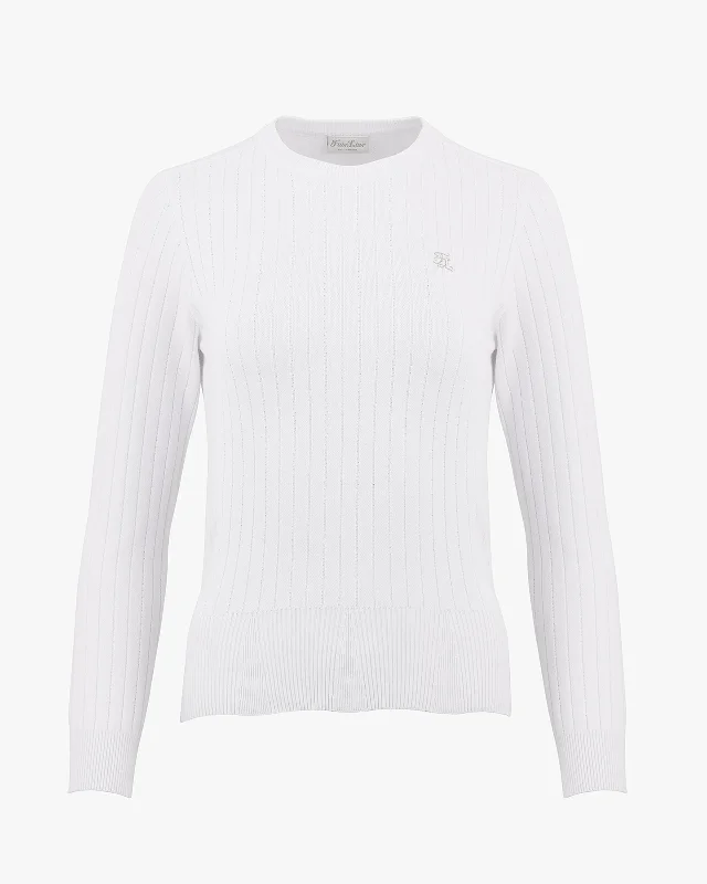 Round Neck Basic Sweater - White