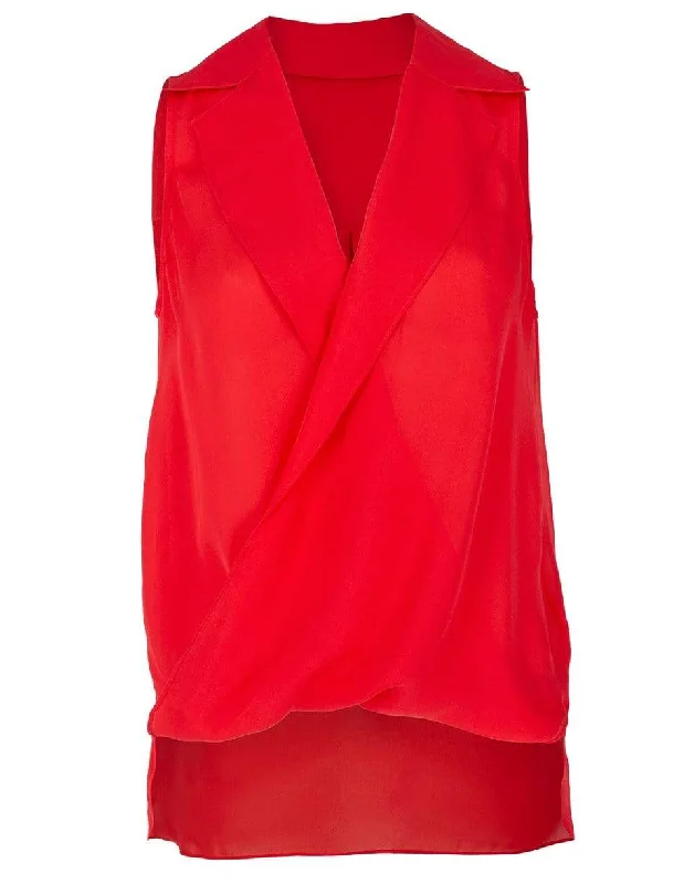 Hibiscus Freja Draped Silk Blouse