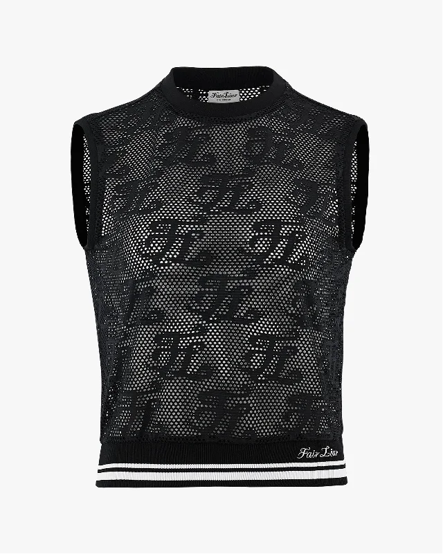 Logo mesh vest - Black