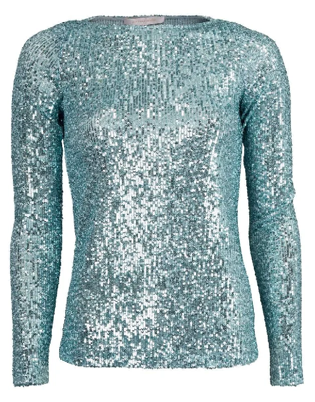 Bateau Neck Sequin Knit Top