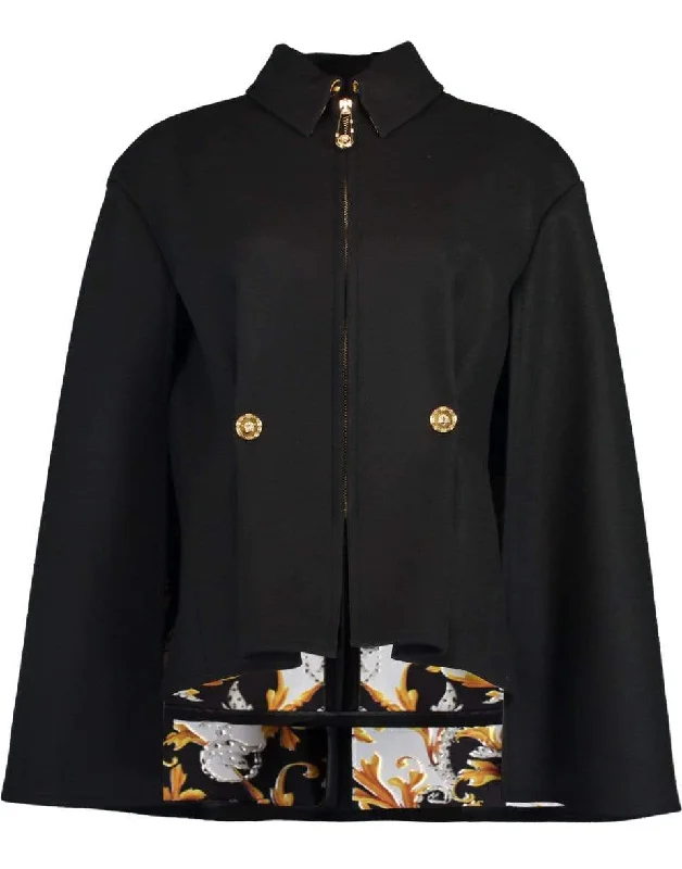 Baroque Print Lined Fitted Cape