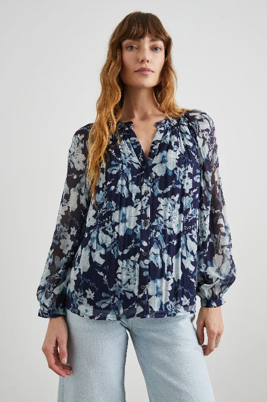 NESSIE TOP - INDIGO BLOSSOMS