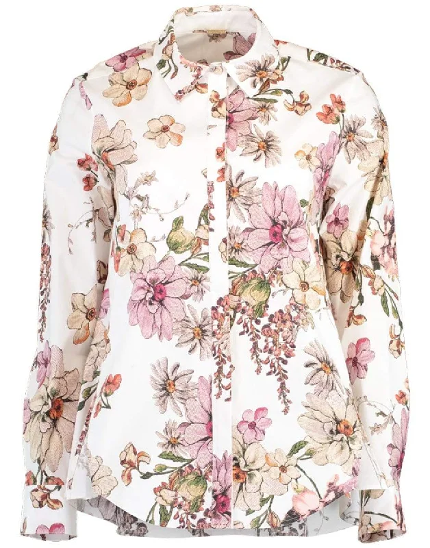 White Floral Print Shirt