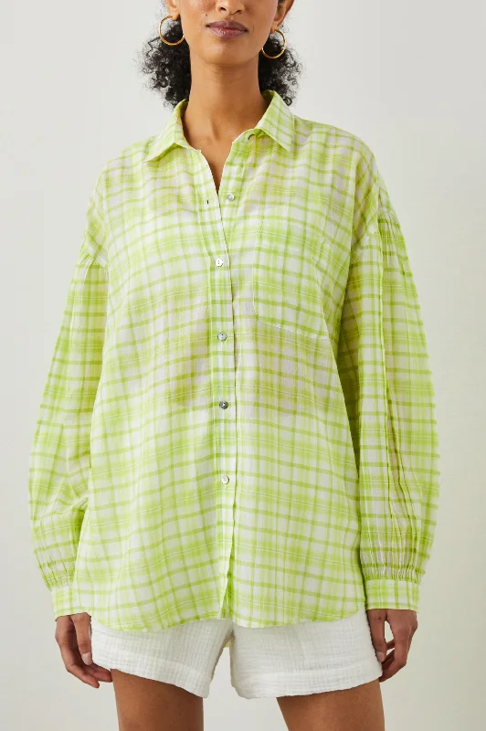 JANAE SHIRT - LIME PLAID