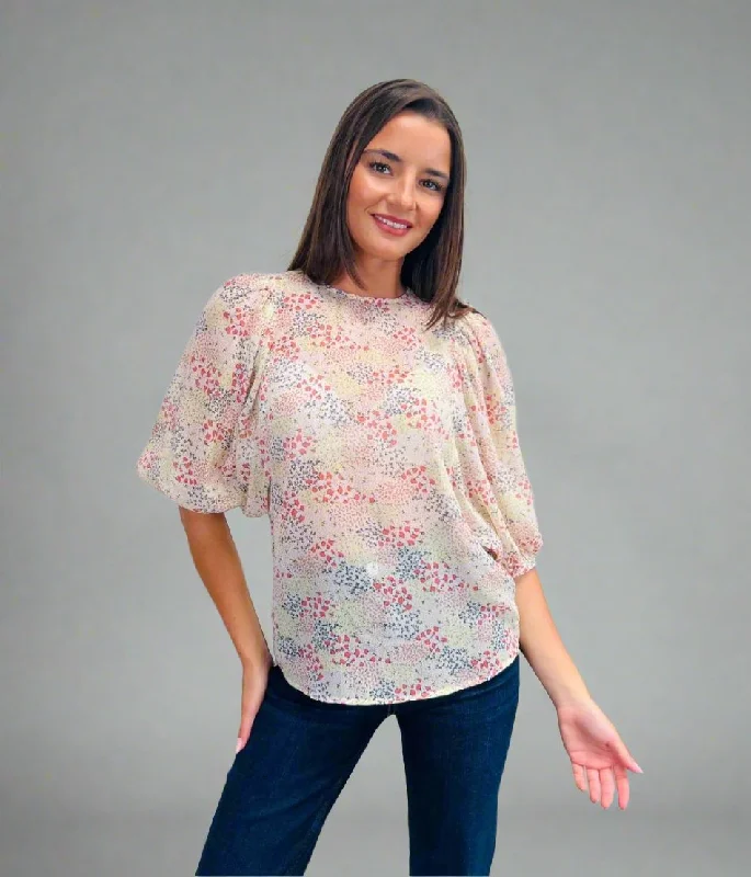 Ditsy Floral Puff Sleeve Blouse