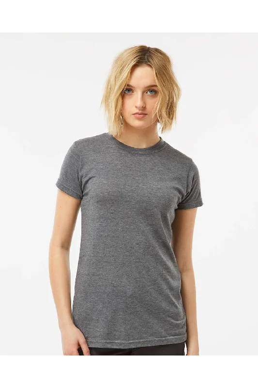 Tultex Womens Poly-Rich Short Sleeve Crewneck T-Shirt - Heather Charcoal Grey