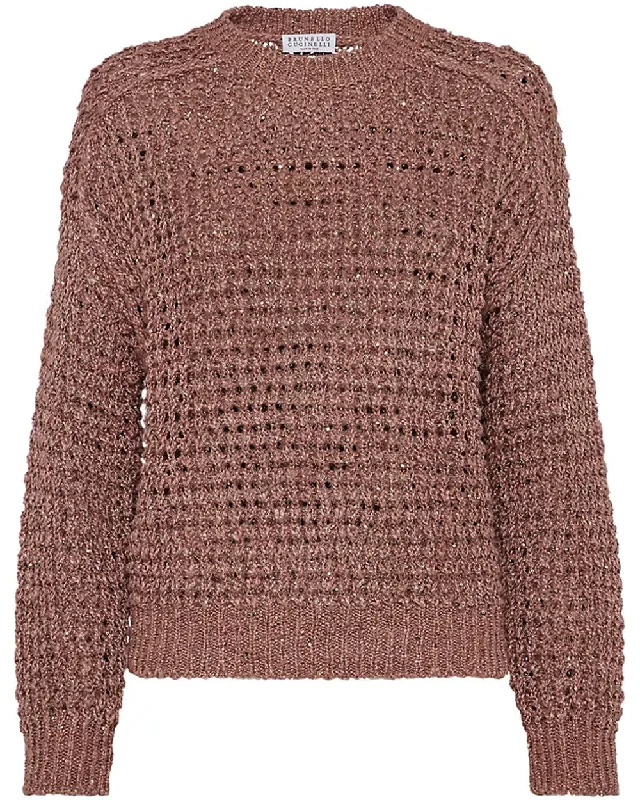 Rose Diamond Net Knit Pullover