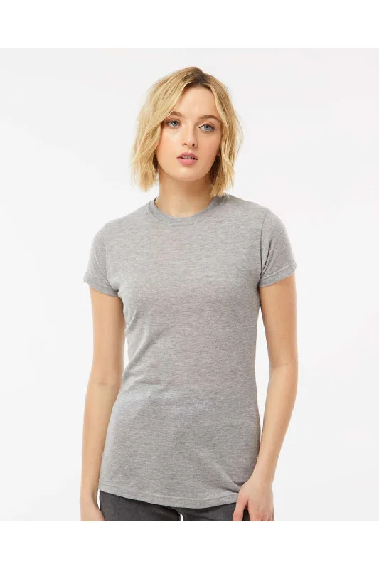 Tultex Womens Poly-Rich Short Sleeve Crewneck T-Shirt - Heather Grey