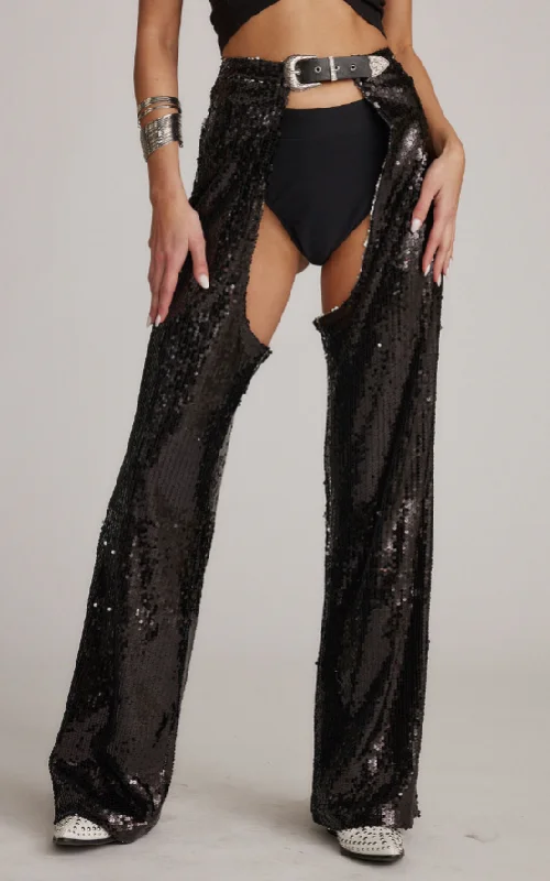 Hartley Black Sequin Chaps