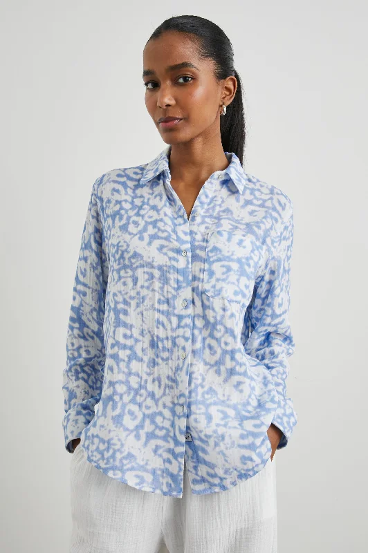 ELLIS SHIRT - BLUE DIFFUSED CHEETAH