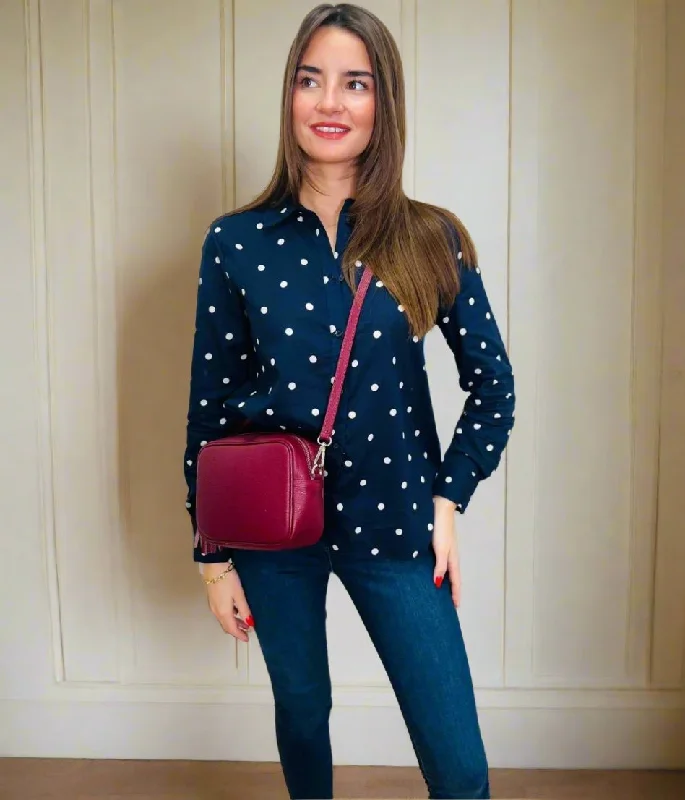 Navy Polka Dot Shirt