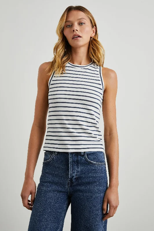 THE RACER TANK - SAILOR STRIPE NAVY