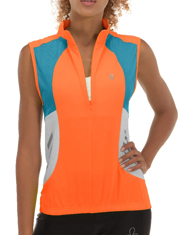 Women's Half Zip Reflective Breathable Cycling Vests