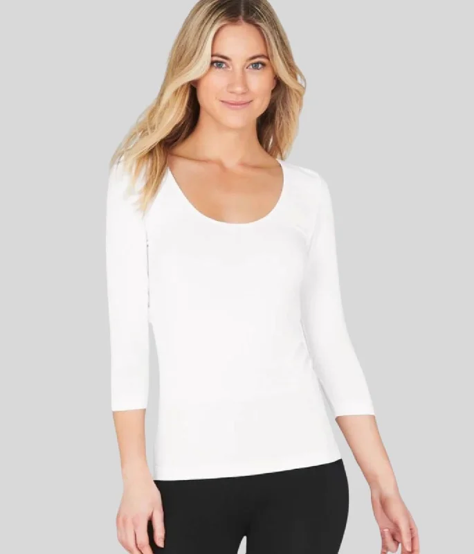 White Scoop Neck Top