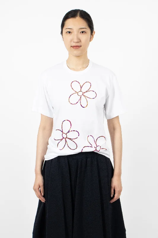 Tape Flower T-Shirt White/Pink