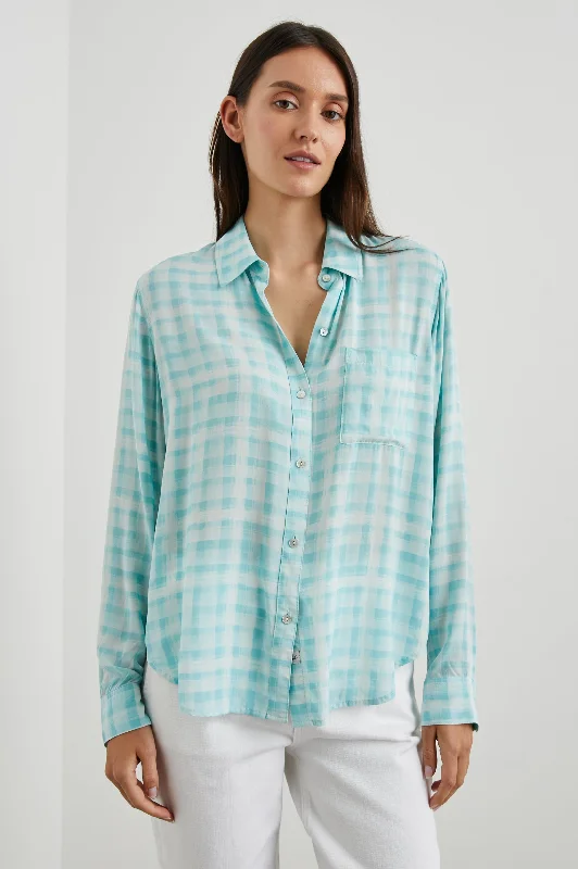 JOSEPHINE SHIRT - AQUA PLAID