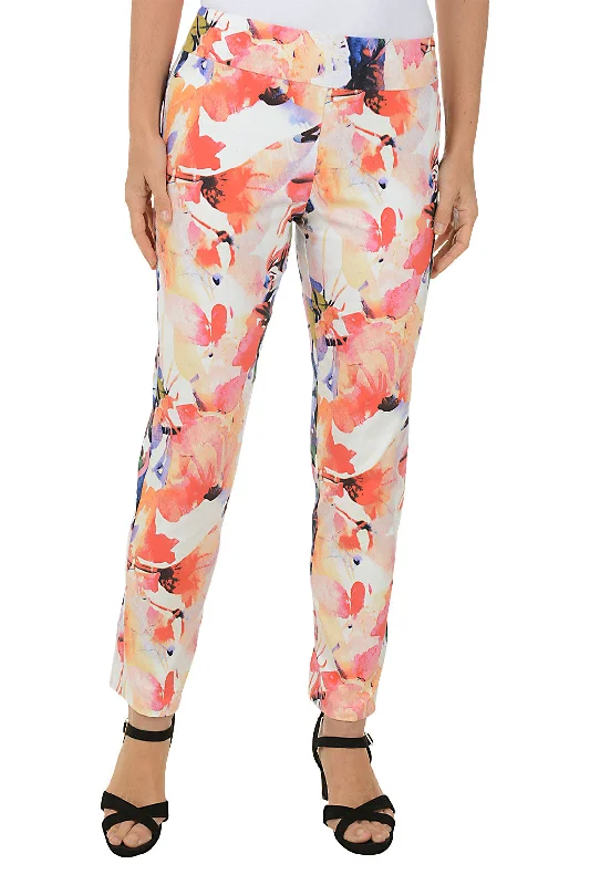 Pink Splash Pull-On Ankle Pant