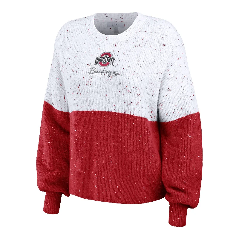 Ladies WEAR by Erin Andrews Ohio State Buckeyes Color Block Sweater