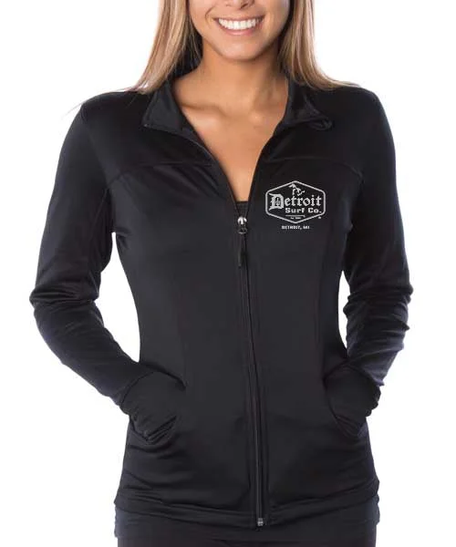 Ladies poly-tech full zip track jacket