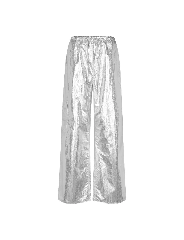 Lak Pants — Silver Metallic