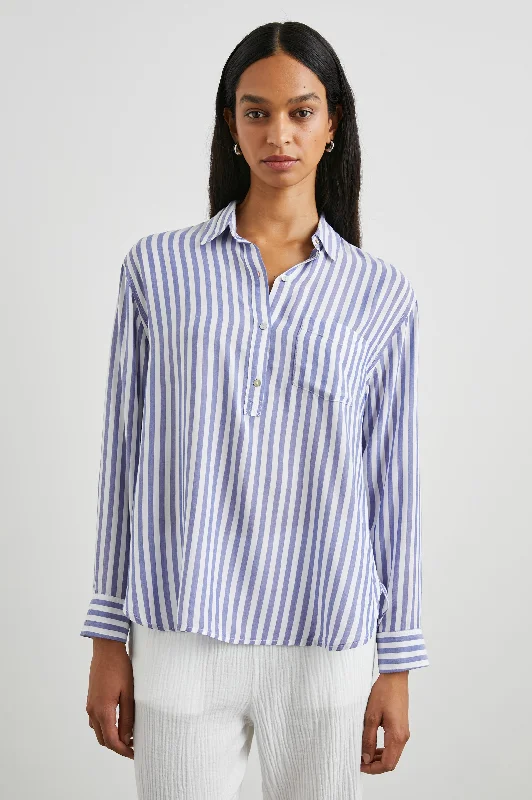 ELLE SHIRT - BLUE WHITE STRIPE