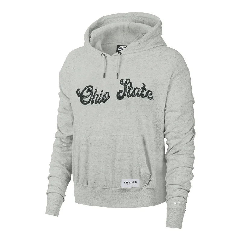 Ladies Ohio State Buckeyes Nike Crop Hooded Fleece