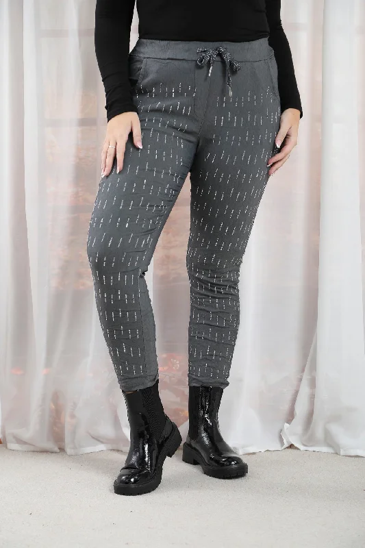 Embellished Magic Pants Grey