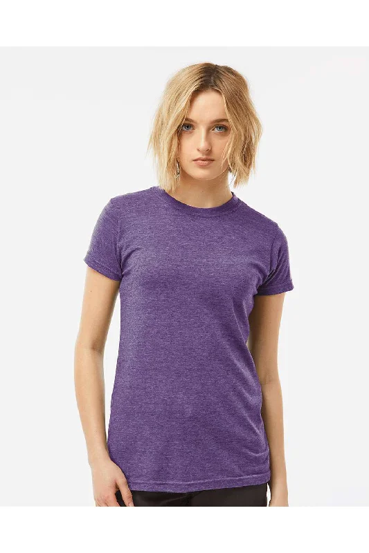 Tultex Womens Poly-Rich Short Sleeve Crewneck T-Shirt - Heather Purple