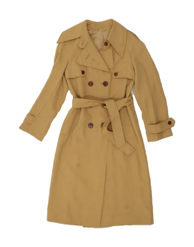 VINTAGE Womens Trench Coat UK 10 Small Beige