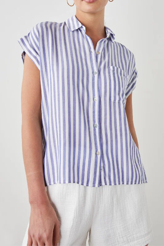 WHITNEY SHIRT - BLUE WHITE STRIPE