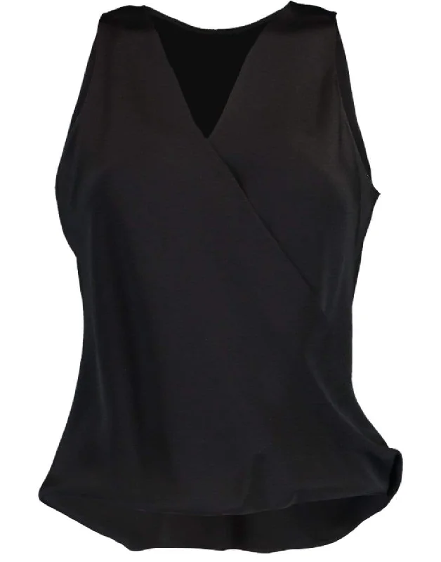 Black Sleeveless Crossover High Tide Top