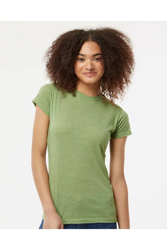 Tultex Womens Poly-Rich Short Sleeve Crewneck T-Shirt - Heather Green