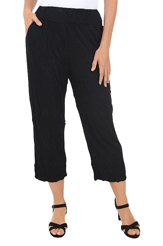 Solid Crinkle Crop Pant