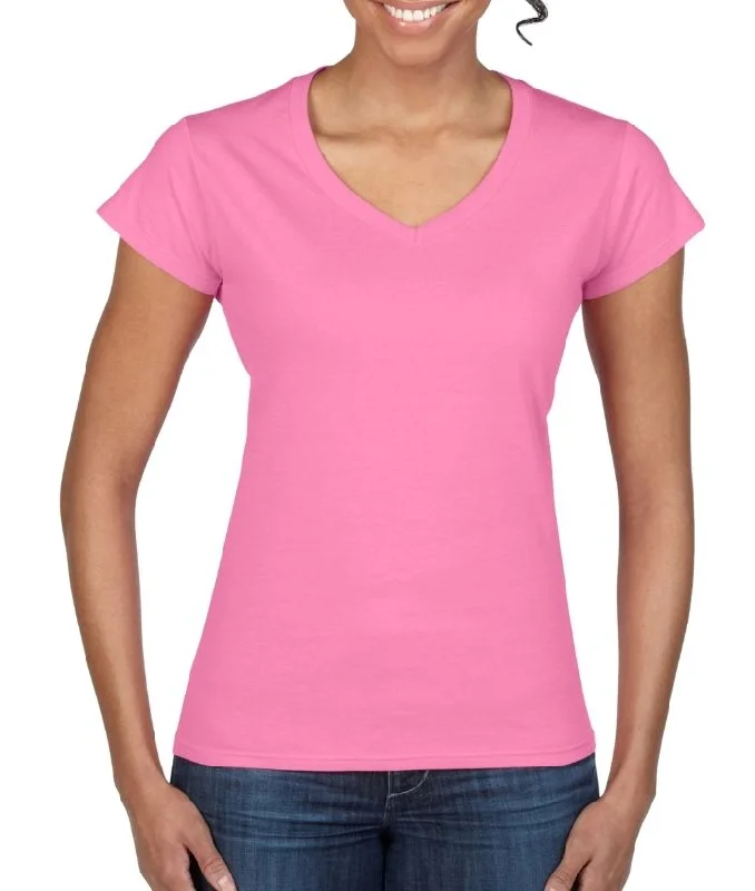 Gildan Womans Softstyle Short Sleeve, V-Neck Tee