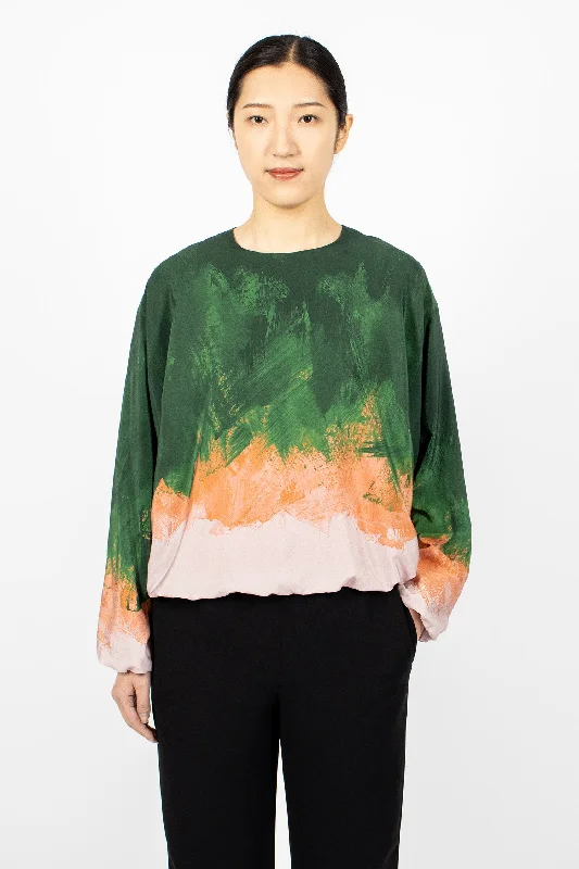 Silk Cocoon Top Green