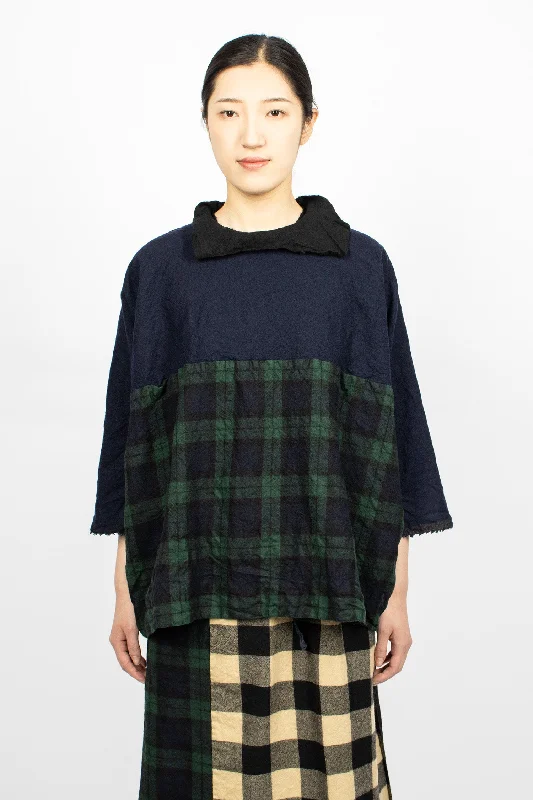 Triton Washed Patch Shirt Navy/Tartan/Check