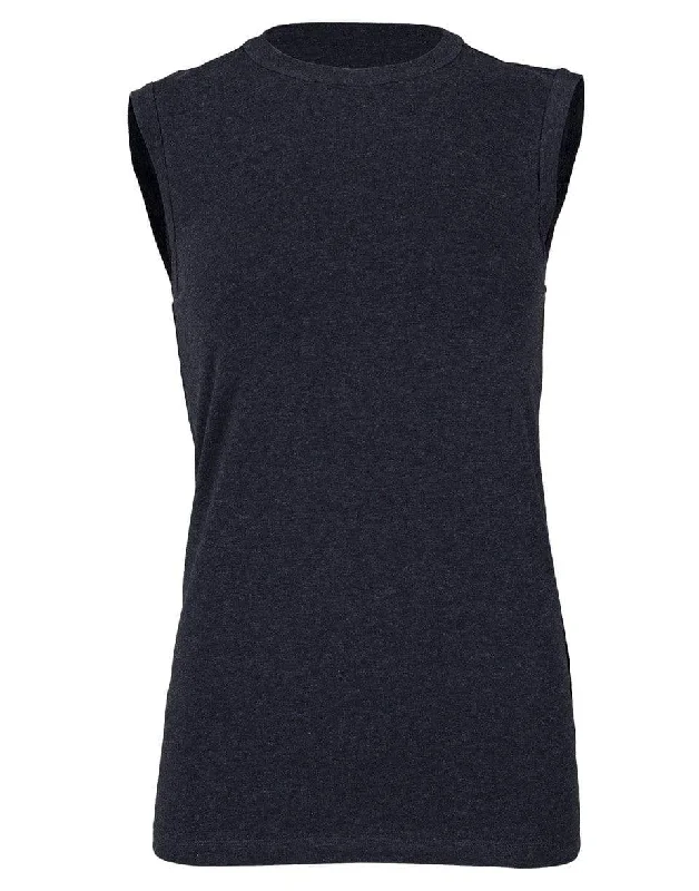 Anthracite Flat Cotton Sleeveless T-Shirt