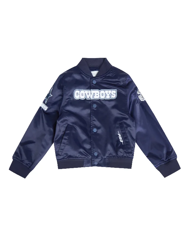 NFL DALLAS COWBOYS CLASSIC LITTLE BOYS SATIN JACKET (MIDNIGHT NAVY)