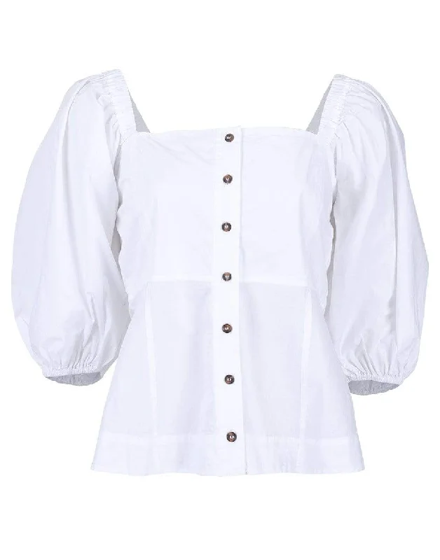 White Poplin Corset Blouse