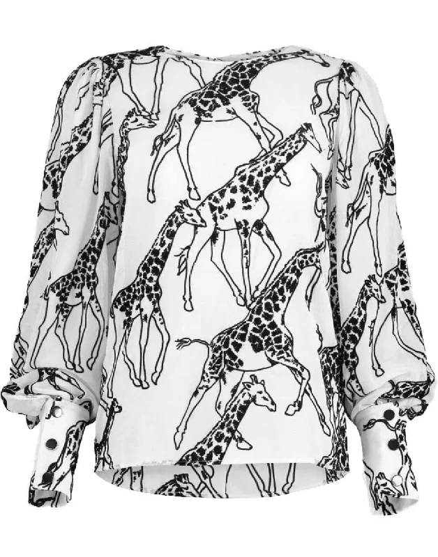 Black and White Giraffe Blouse