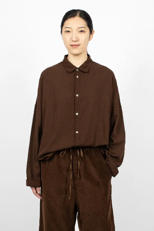 U1257 Unisex Collar Shirt Coffee