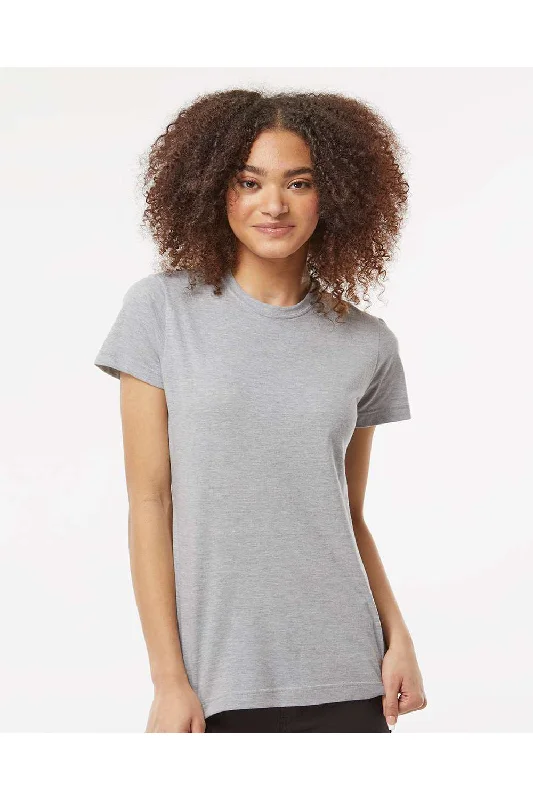 Tultex Womens Fine Jersey Classic Fit Short Sleeve Crewneck T-Shirt - Heather Grey