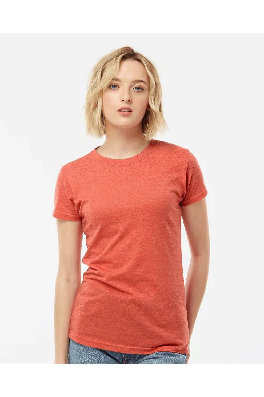 Tultex Womens Poly-Rich Short Sleeve Crewneck T-Shirt - Heather Orange